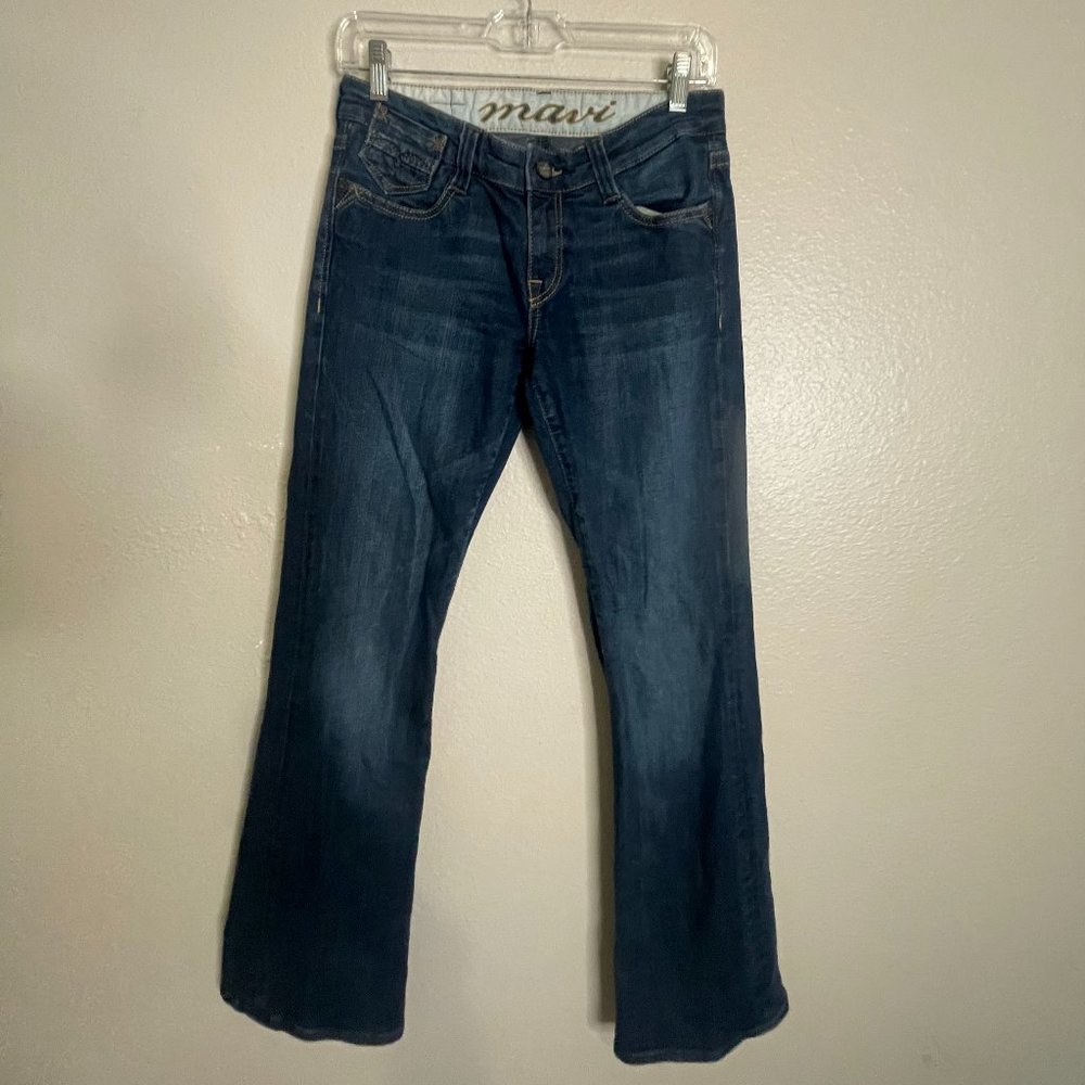 Mavi Zoe Women's Blue Solid Denim Stretch Low Rise Bootcut Jeans Size 27/32